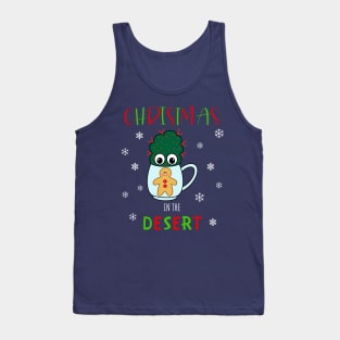 Christmas In The Desert - Small Cactus With Red Spikes In Christmas Mug Tank Top